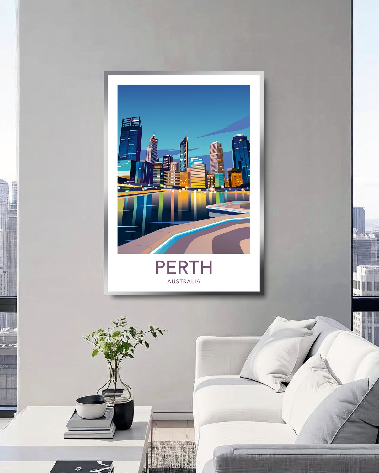 Perth travel print – Australia wall art vertical format