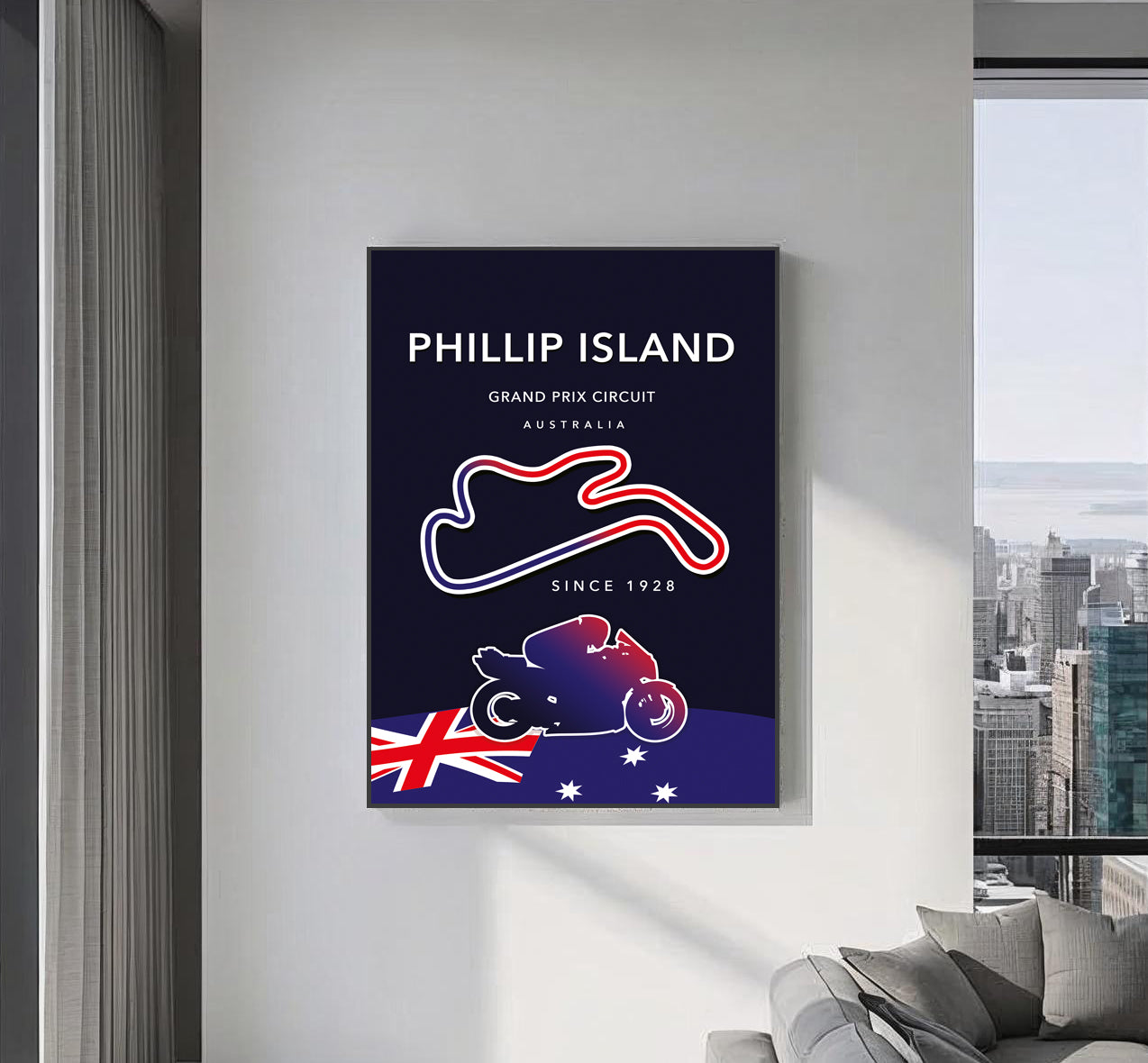 Phillip Island MotoGP poster – Australia wall art detail