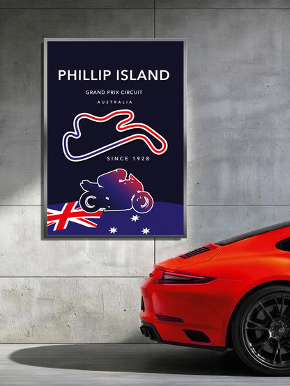 Phillip Island MotoGP poster – Australia circuit wall art third angle