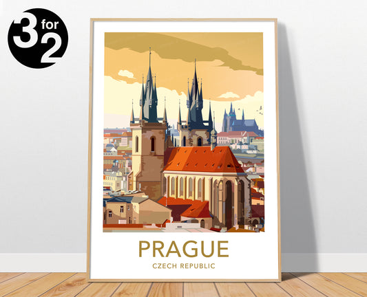 Prague Travel Poster / Czech Republic Travel Print