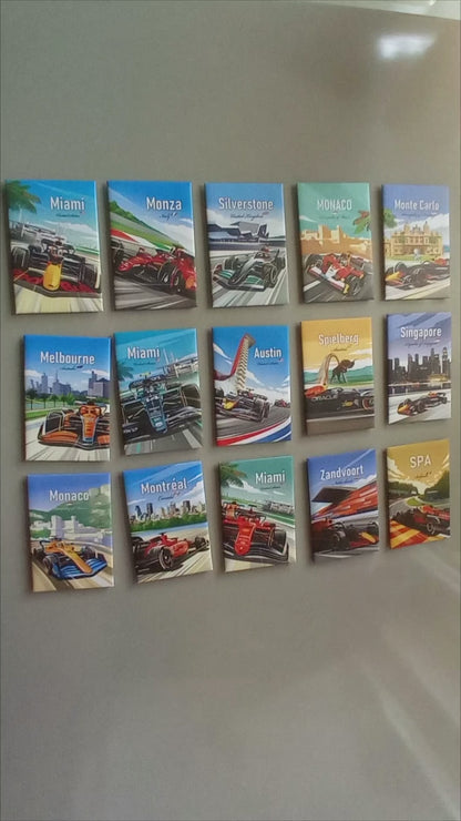 F1 Fridge Magnets / Formula 1 Gift Magnet Set / Fridge Motorsport Magnet