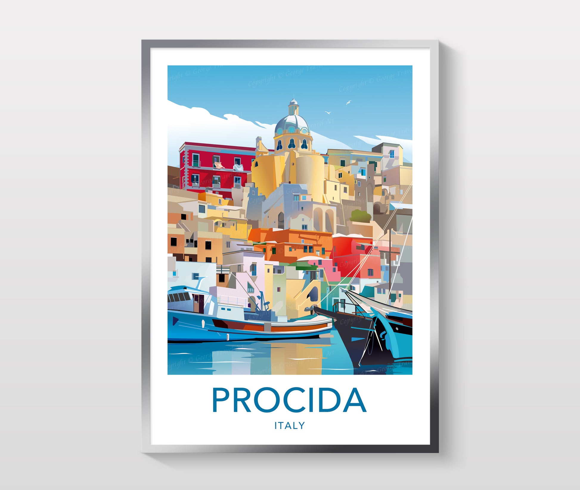 Procida travel print – Naples Italy wall art second angle