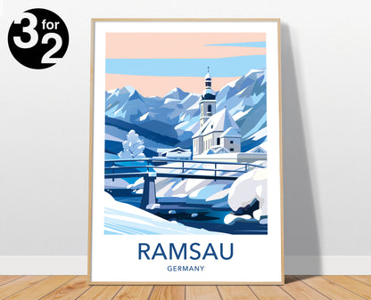 Ramsau Germany Travel Poster / Ramsau Travel Print