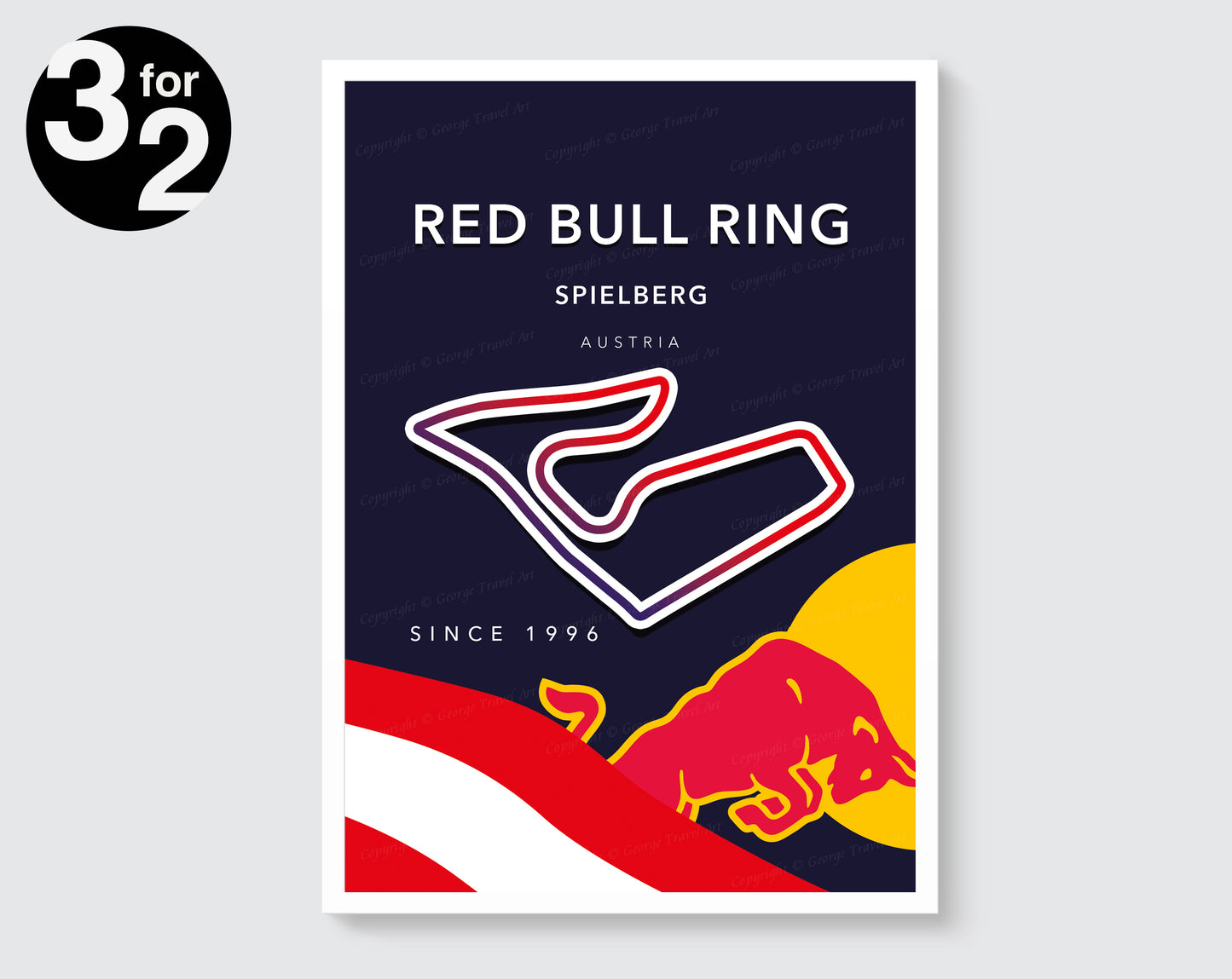 F1 Poster Red Bull Ring Circuit / Spielberg Formula1 / F1 Austrian Grand Prix