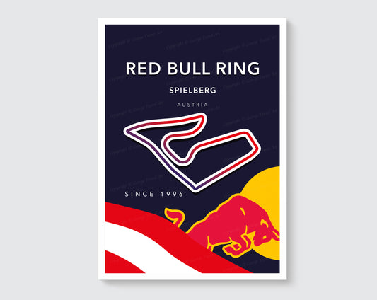 Red Bull Ring F1 circuit track map poster print – Austrian Grand Prix wall art