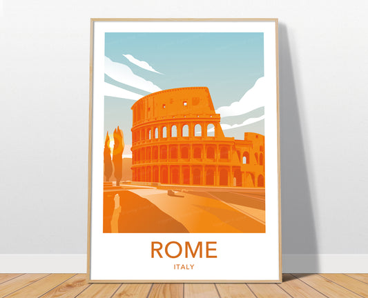 Rome travel poster print – Colosseum Italy wall art