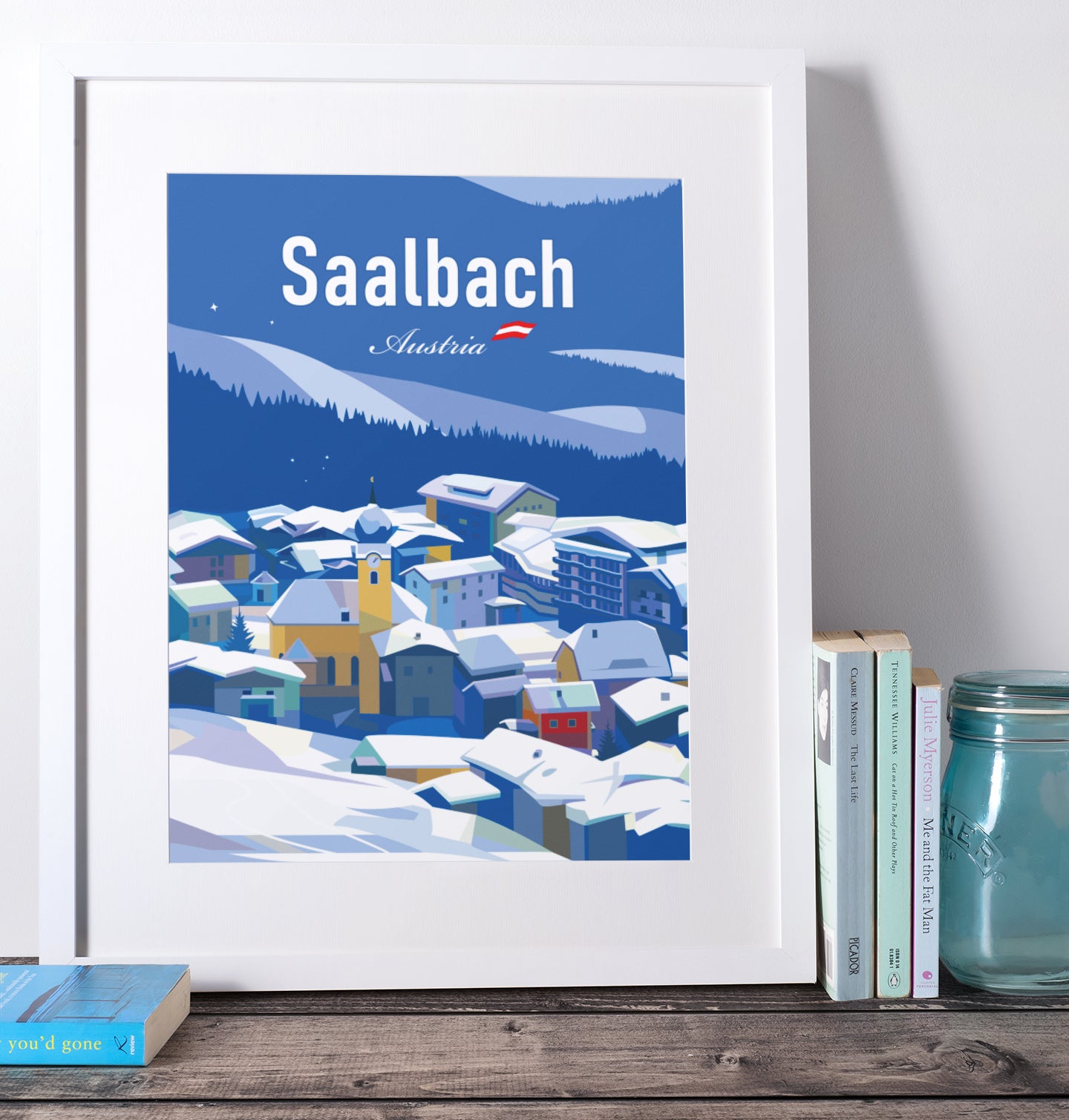 Saalbach Austria Travel Poster / Saalbach Ski Print