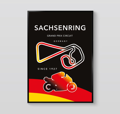 Sachsenring MotoGP poster print – Germany circuit wall art