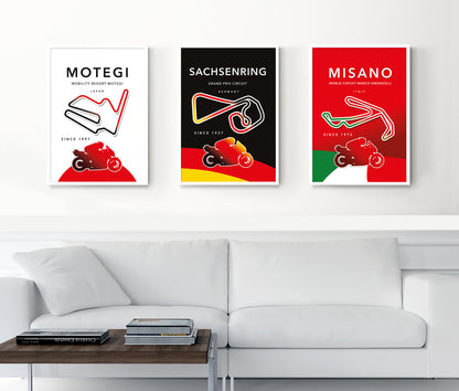 Sachsenring MotoGP print – Germany circuit wall art second angle