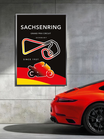 Sachsenring MotoGP poster print – Germany wall art vertical format