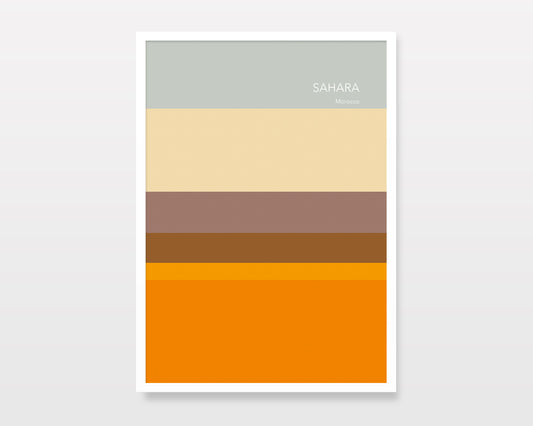 SAHARA MOROCCO - Minimalist Travel Art Print
