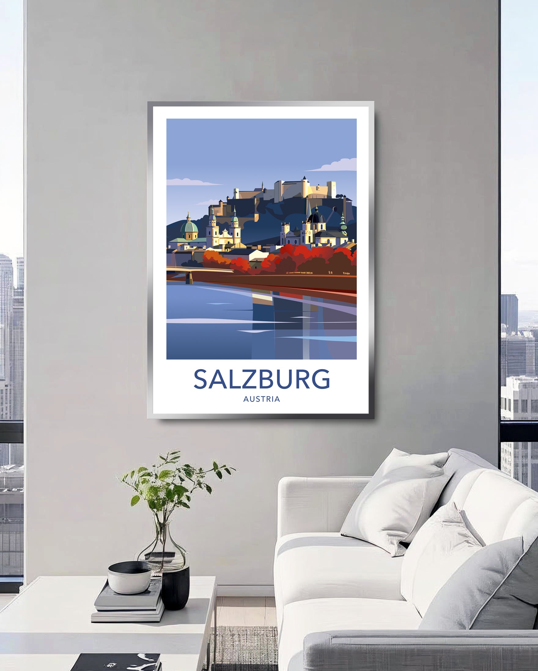 Salzburg Austria travel poster – wall art detail
