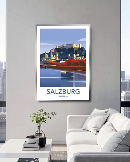 Salzburg Austria travel poster – wall art detail