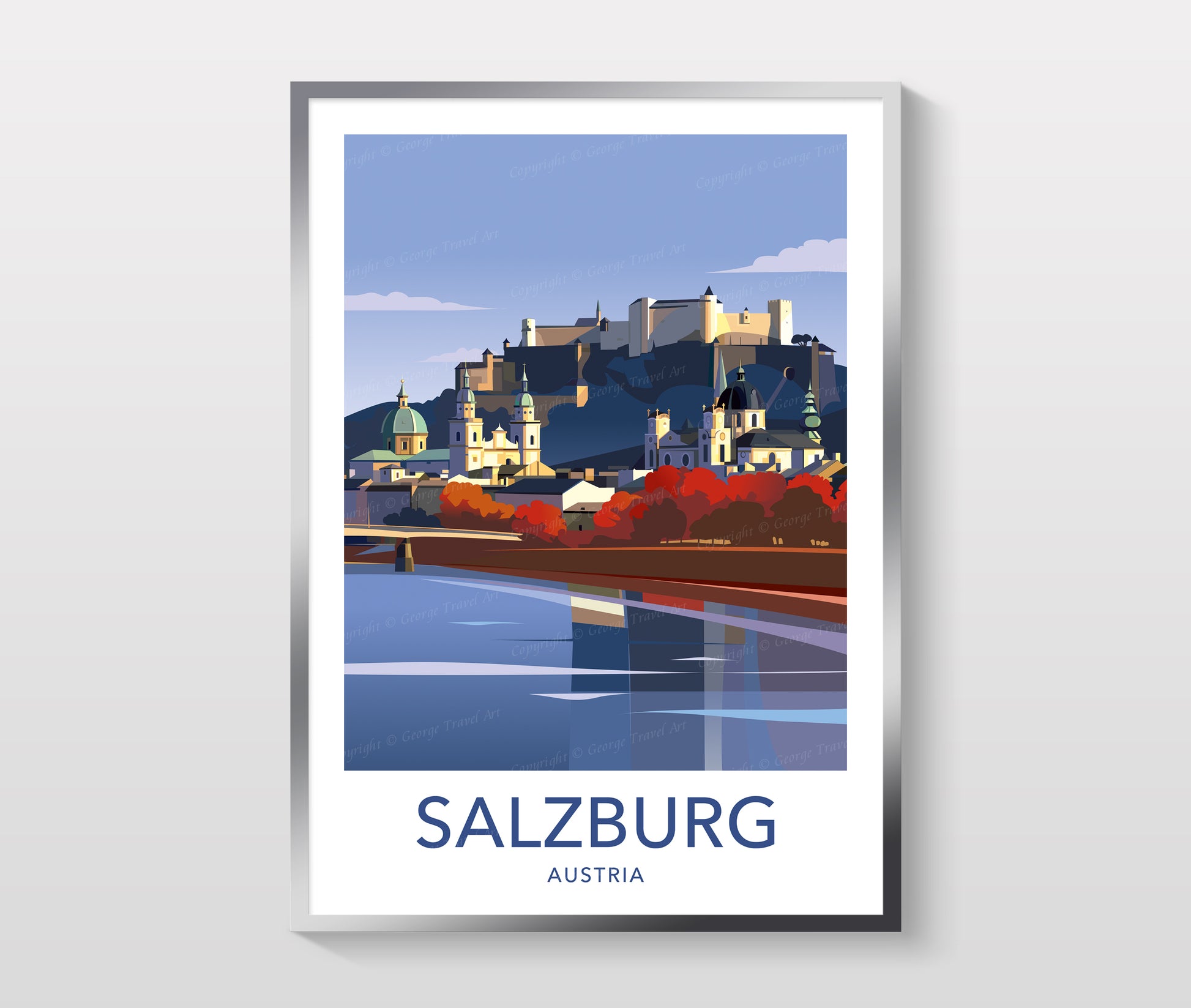 Salzburg travel print – Austria wall art second angle