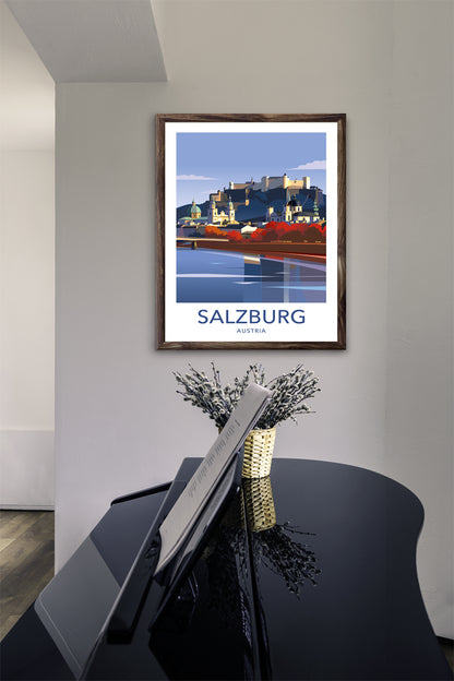Salzburg Austria travel poster print – wall art vertical format