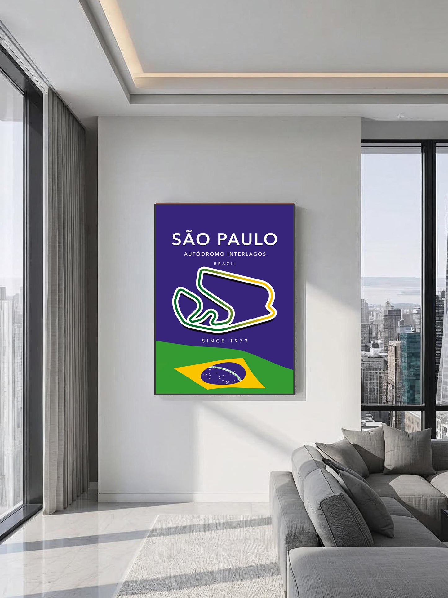 Interlagos Circuit Track Poster – São Paulo F1 Wall Art