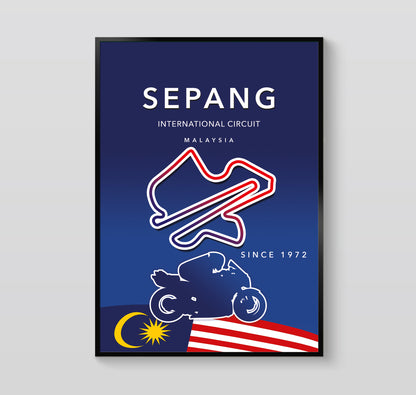 Sepang MotoGP poster print – Malaysia circuit wall art