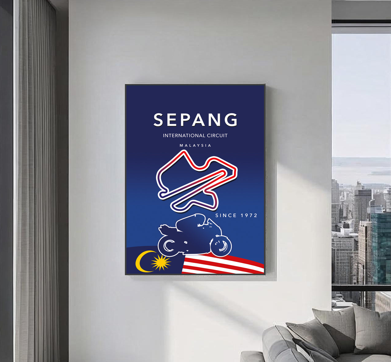 Sepang MotoGP poster – Malaysia wall art detail