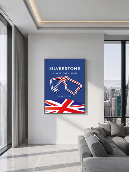 Silverstone Circuit Track Poster – Formula 1 Racing Wall Art