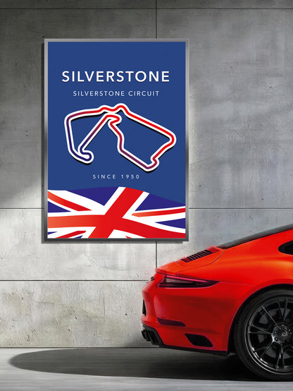 Silverstone Circuit Track Poster – Formula 1 Racing Wall Art