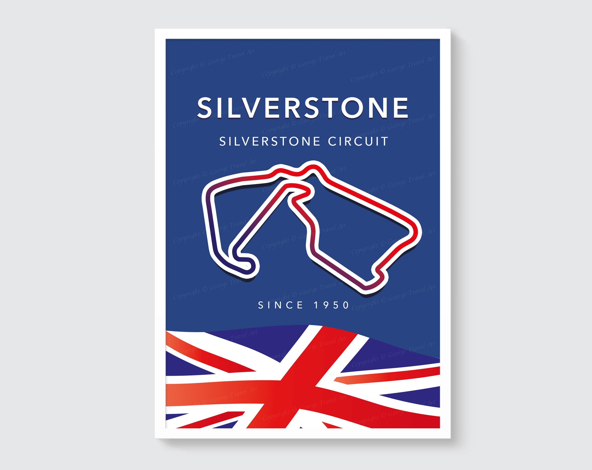 Silverstone F1 circuit track map poster print – British Grand Prix wall art
