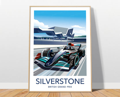 Silverstone F1 poster print – Mercedes Hamilton British Grand Prix wall art