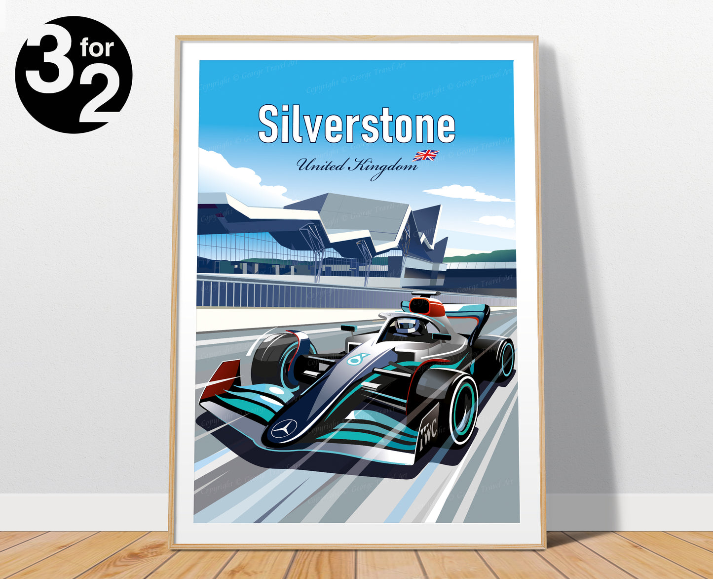 Silverstone F1 Print / Formula1 Hamilton Poster