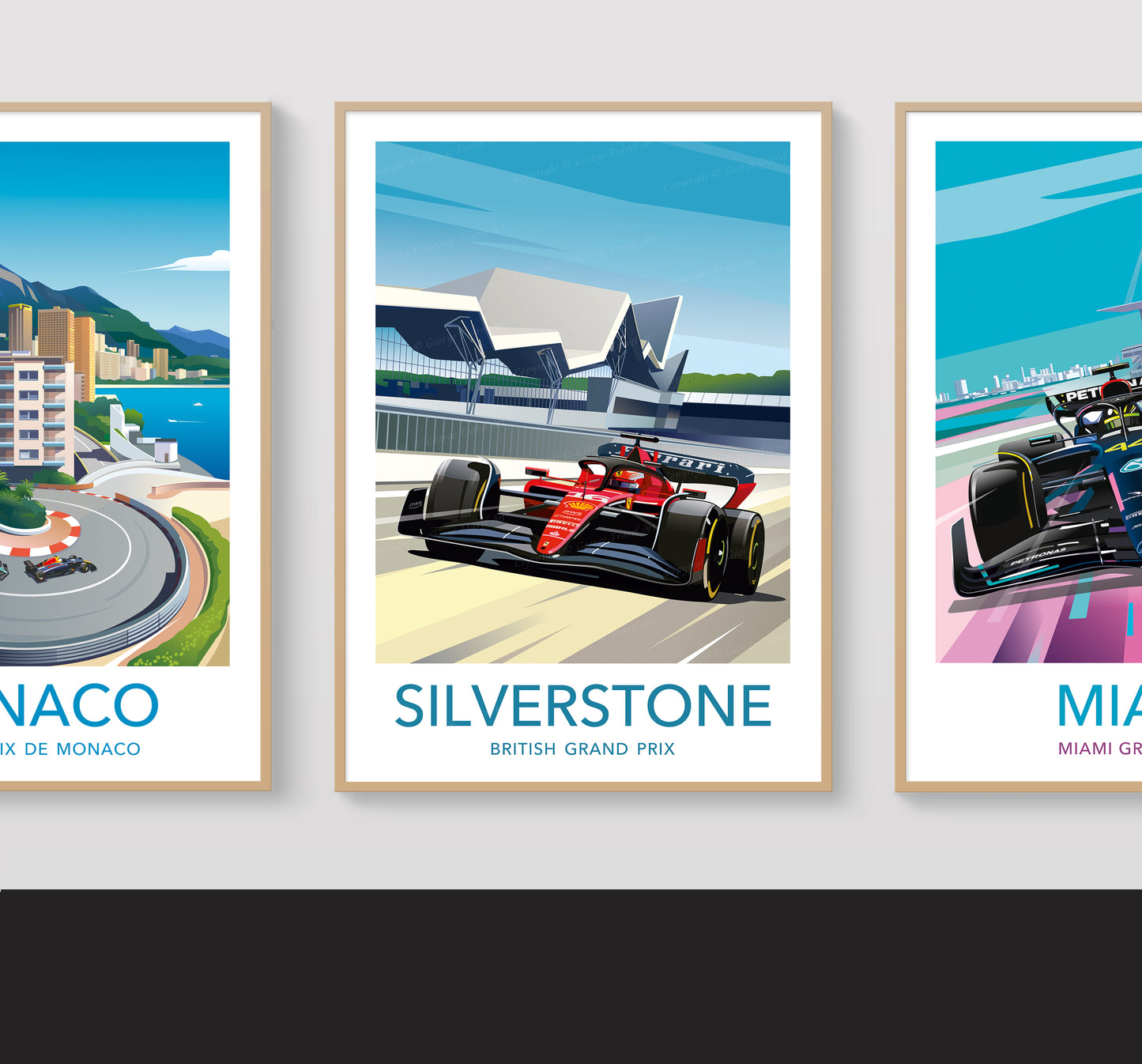 Silverstone Formula 1 Ferrari poster – British Grand Prix wall art second angle