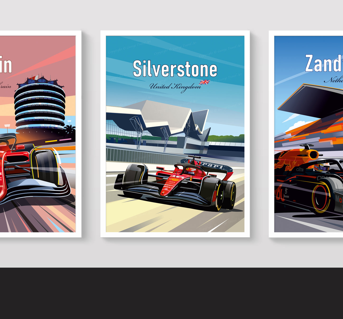 Silverstone Formula 1 Ferrari poster – British Grand Prix wall art second angle