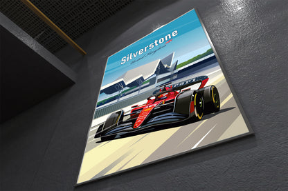 Silverstone Formula 1 Poster / Ferrari F1 / Charles Leclerc / F1 UK Circuits / F1 Gift