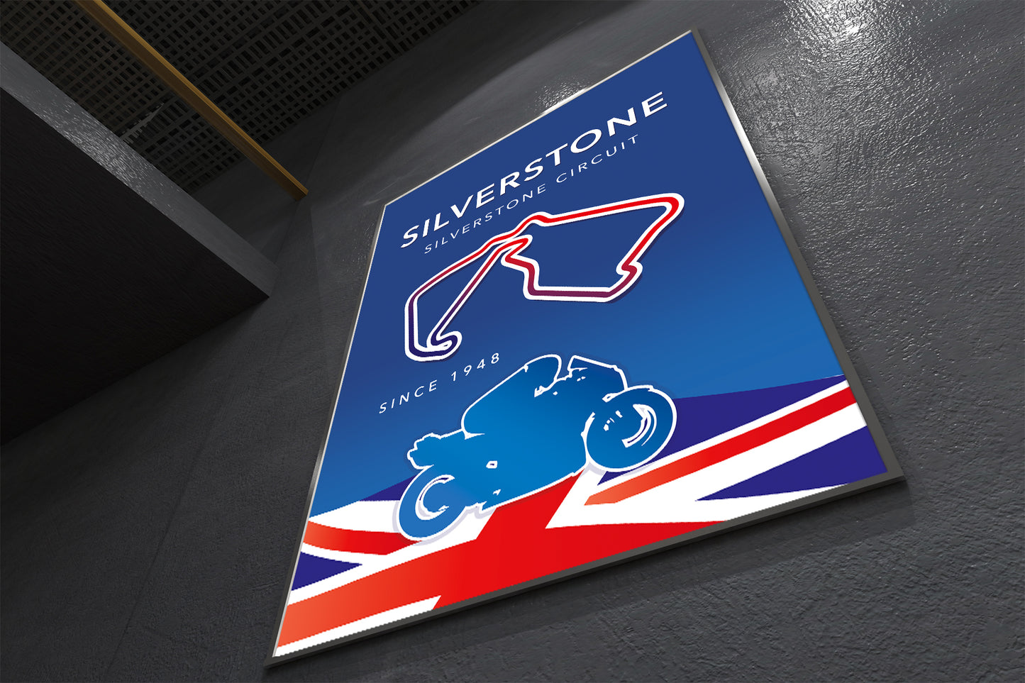 Silverstone MotoGP poster print – UK wall art vertical format
