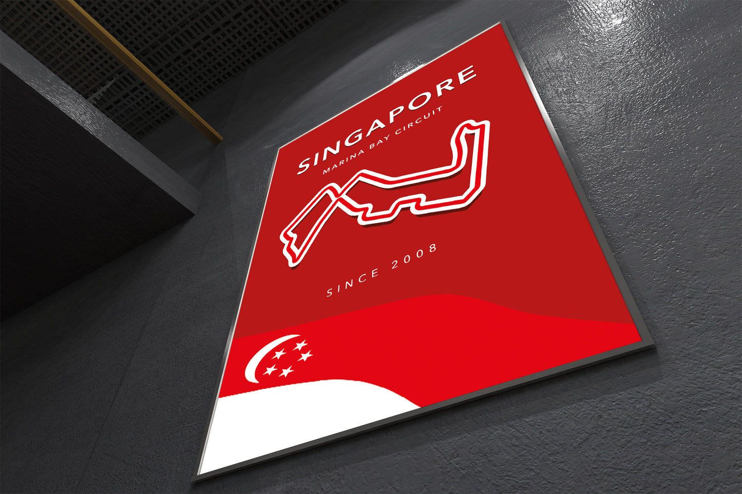 Marina Bay Circuit Track Poster – Singapore F1 Wall Art