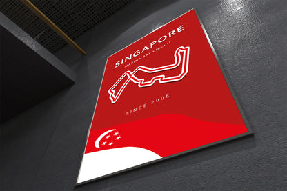 Marina Bay Circuit Track Poster – Singapore F1 Wall Art