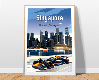 Singapore F1 poster print – Marina Bay Red Bull Formula 1 wall art