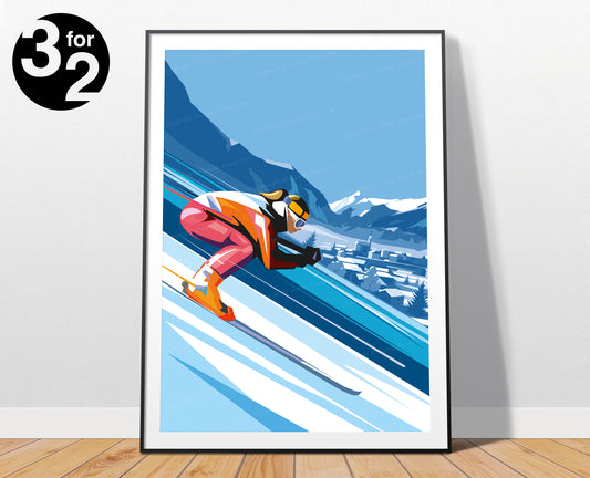Ski Poster / Ski Travel Print