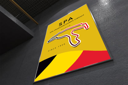 Spa Francorchamps Track Poster – Formula 1 Circuit Wall Art