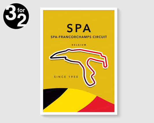 Spa Circuit F1 Poster / F1 Racing Track / Belgium F1 Grand Prix / F1 Gift