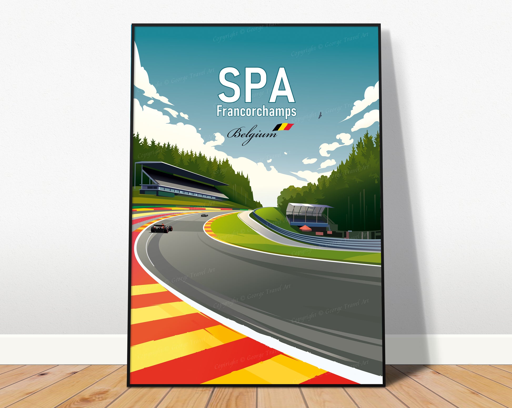 Spa-Francorchamps F1 poster – Formula 1 Belgian Grand Prix motorsport wall art
