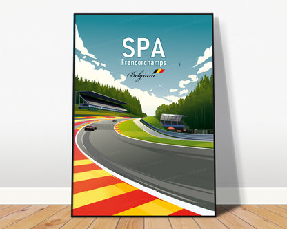 Spa-Francorchamps F1 poster – Formula 1 Belgian Grand Prix motorsport wall art