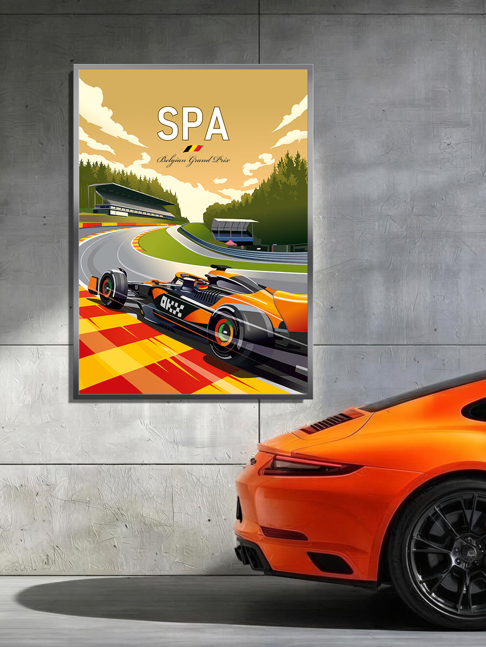 Spa-Francorchamps F1 poster – McLaren Piastri Formula 1 wall art detail
