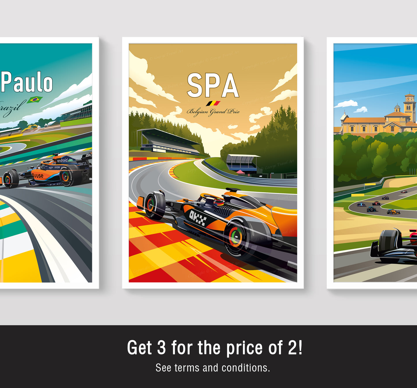 Spa-Francorchamps F1 poster print close-up – McLaren Oscar Piastri Formula 1 wall art