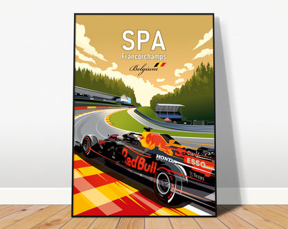 Spa-Francorchamps Red Bull F1 poster print – Belgian Grand Prix Formula 1 wall art