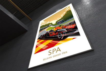 Max Verstappen Spa F1 poster – Red Bull Formula 1 wall art Belgian Grand Prix