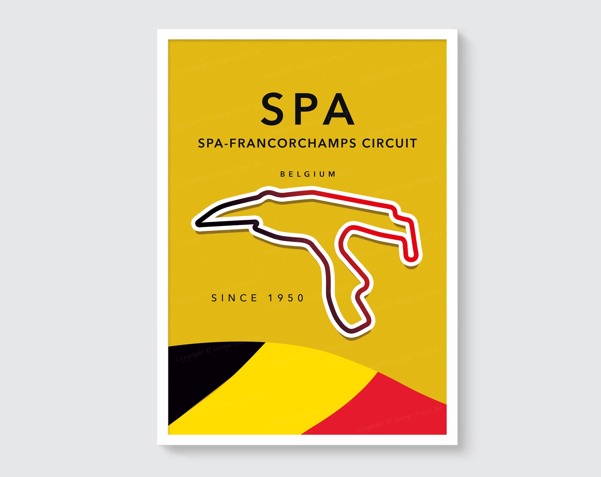 Spa Francorchamps F1 circuit track map poster print – Belgian Grand Prix wall art