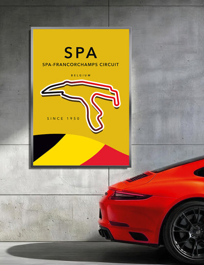 Spa Francorchamps F1 circuit track map poster print – Belgian Grand Prix wall art