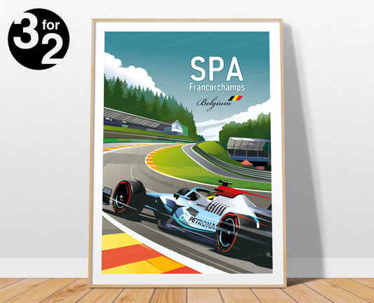 Spa-Francorchamps F1 Poster/ Formula1 Hamilton Print