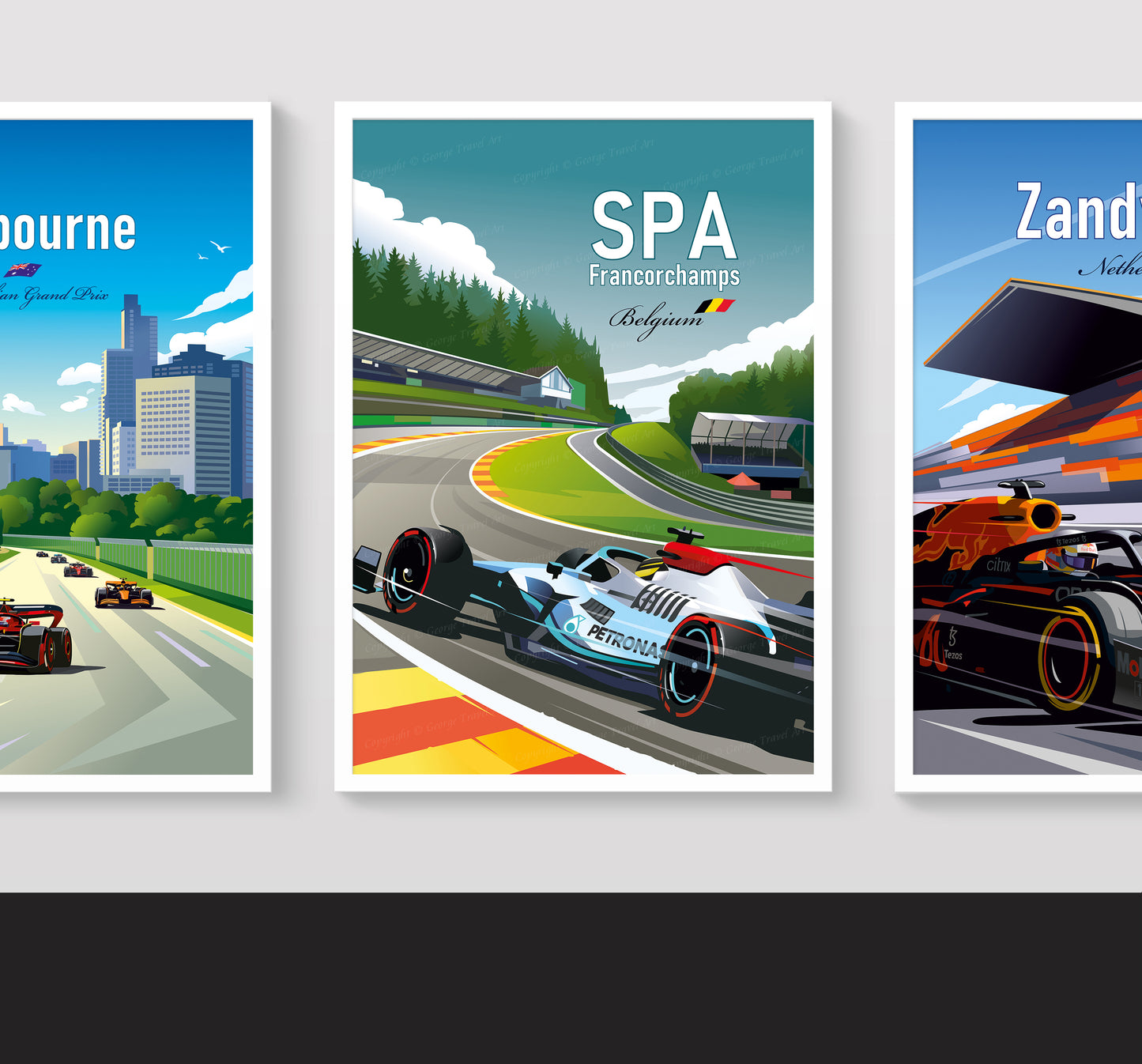 Spa F1 poster – Mercedes Hamilton wall art second angle