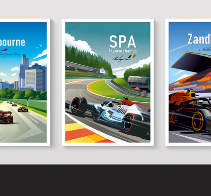 Spa F1 poster – Mercedes Hamilton wall art second angle