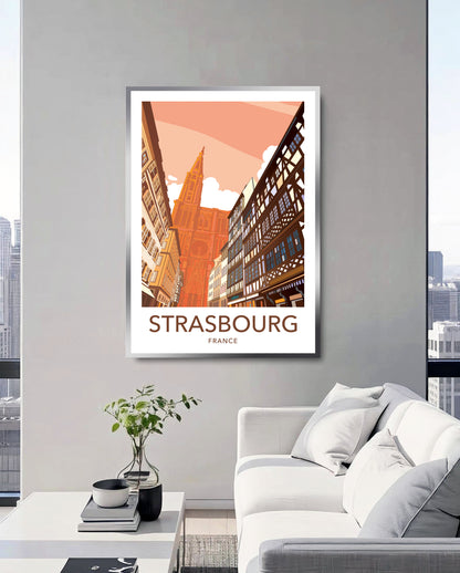Strasbourg Cathedral travel print – France wall art detail