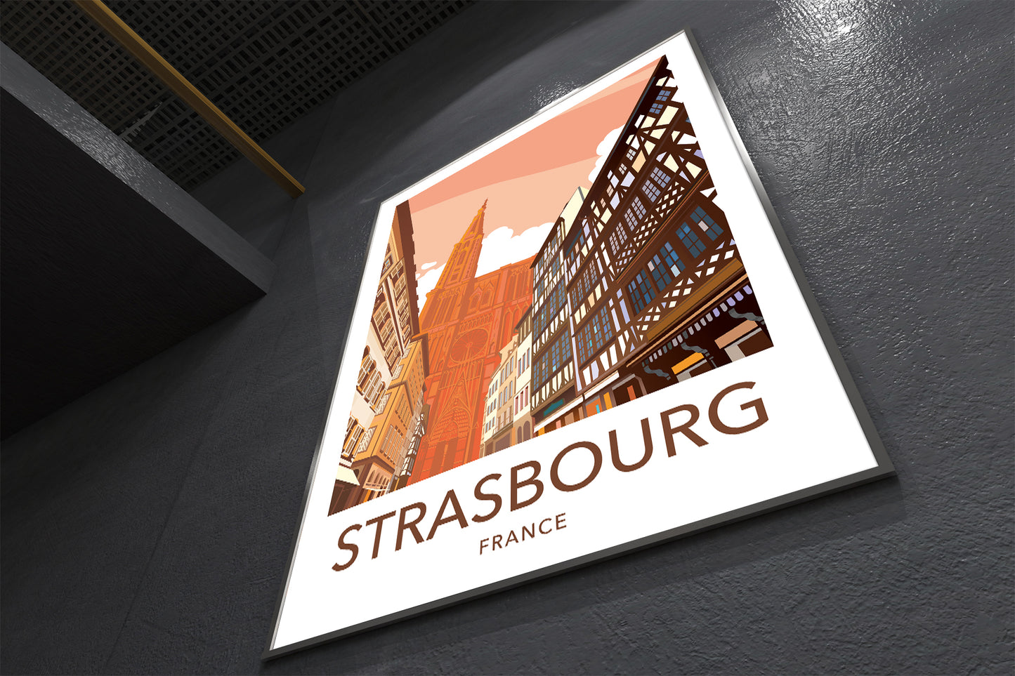 Strasbourg travel print – Cathedral France wall art second angle